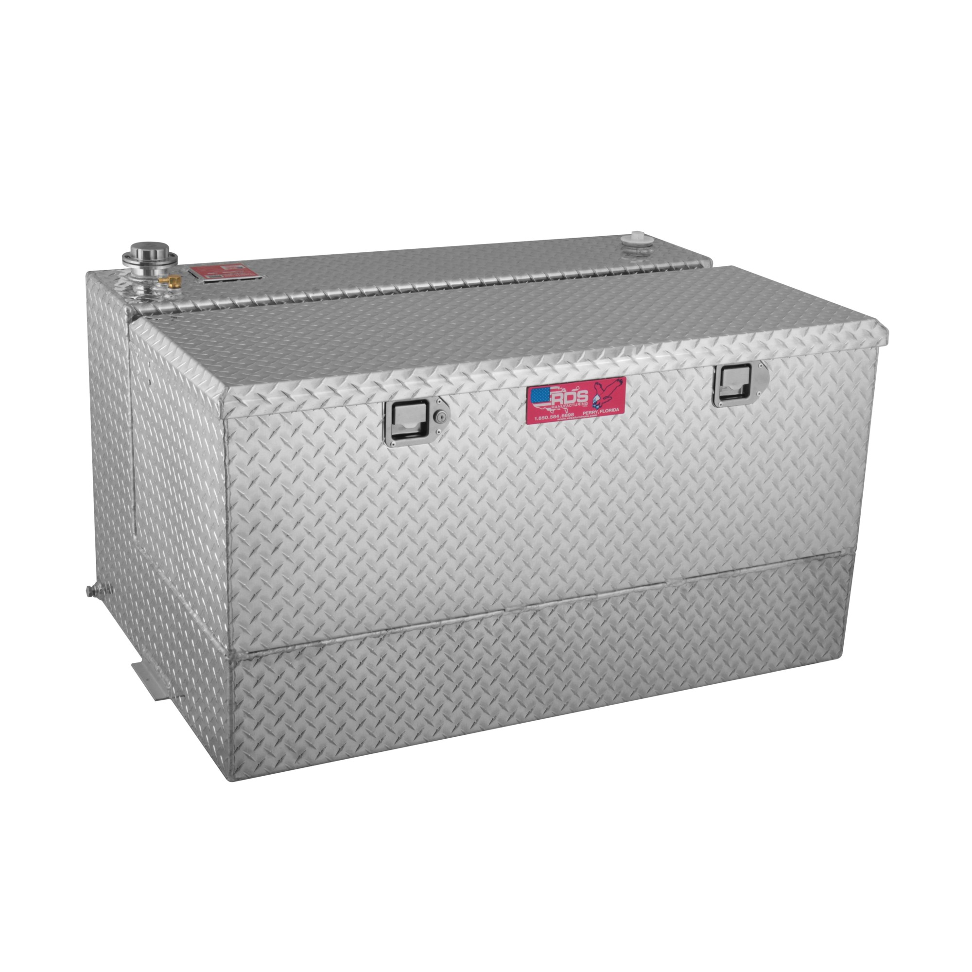 RDS Aluminum Transfer Fuel Tank Toolbox Combo, 95 Gallon, Rectangular, Diamond Plate, Model# 72367